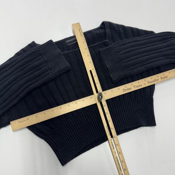 Urban Outfitters Sweater Womens Small Black Ribbed Cropped Long Sleeve Pullover - Picture 6 of 7